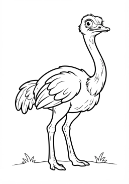 Voir le coloriage Autruche curieuse de la savane