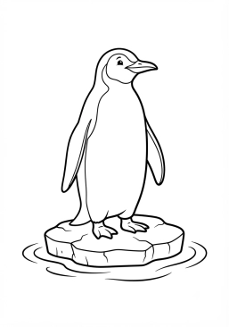 Voir le coloriage Pingouin élégant sur la banquise
