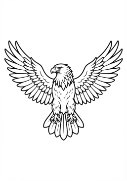 Voir le coloriage Aigle royal déployant ses ailes