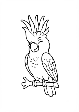 Voir le coloriage Cacatoès à huppe jaune espiègle