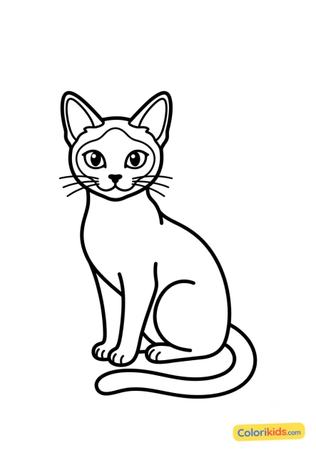 Ausmalbild zum Ausdrucken: siamkatze mit strahlenden Augen