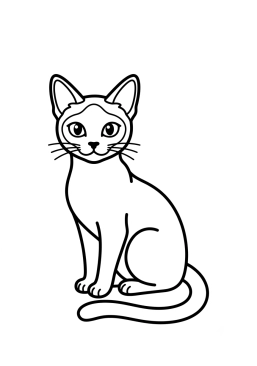 Dibujo para colorear Gato siamés con ojos brillantes