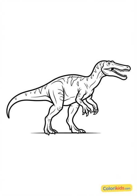 Coloriage à imprimer : baryonyx avec son museau de crocodile