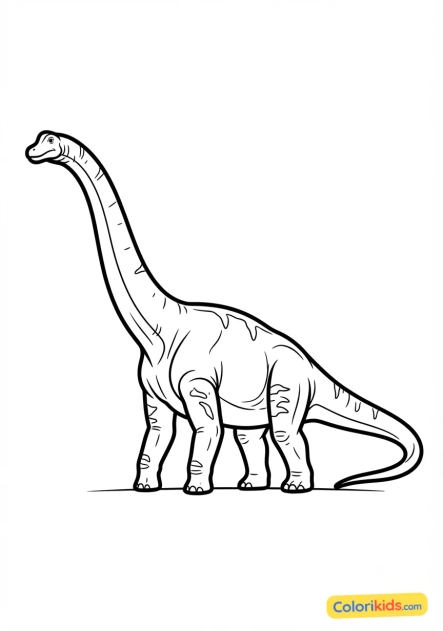 Coloriage à imprimer : diplodocus géant au long cou