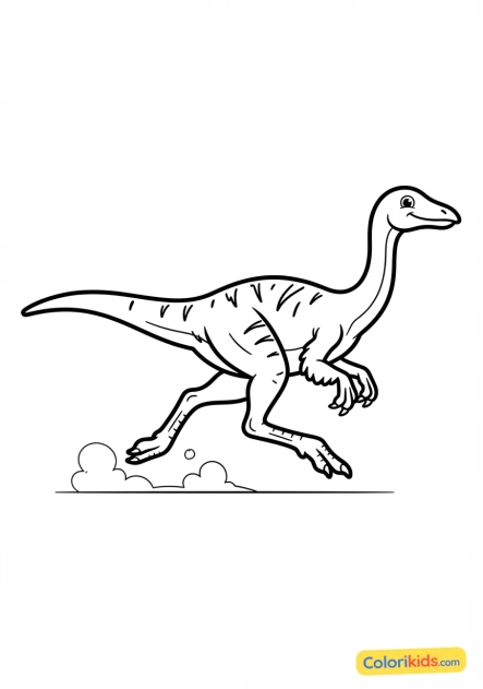 Coloriage à imprimer : ornithomimus courant très vite