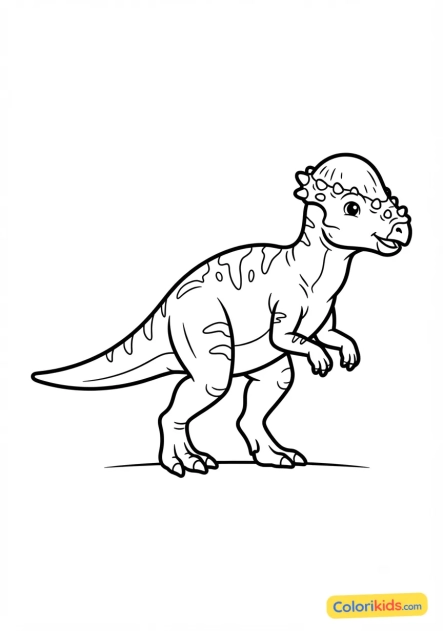 Coloriage à imprimer : pachycéphalosaure au crâne épais