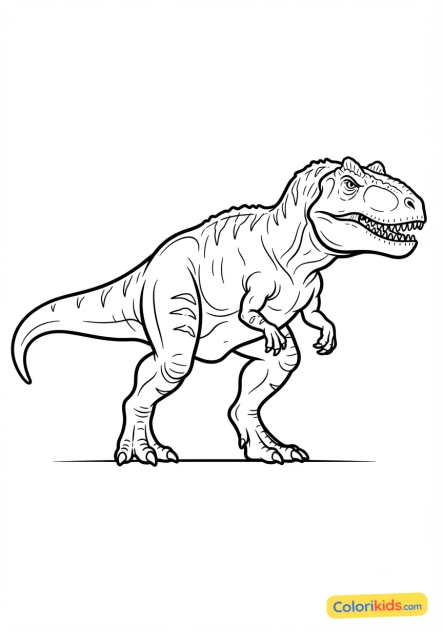 Coloriage à imprimer : giganotosaure menaçant et massif