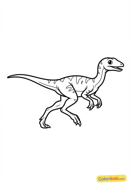 Coloriage à imprimer : compsognathus minuscule et rapide