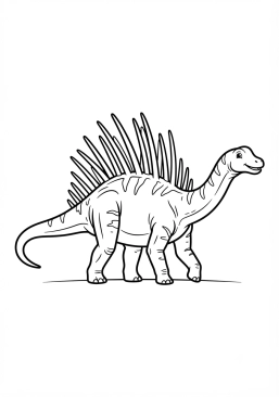Voir le coloriage Amargasaurus avec ses longues épines dorsales