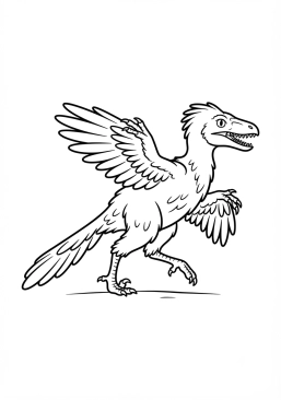 Voir le coloriage Archaeopteryx entre dinosaure et oiseau