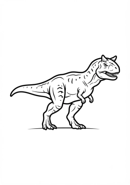 Voir le coloriage Carnotaurus féroce aux cornes frontales