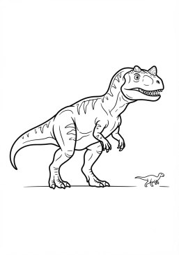 Voir le coloriage Majungasaurus observant sa proie