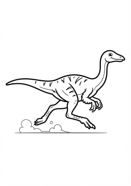 Voir le coloriage Ornithomimus courant très vite