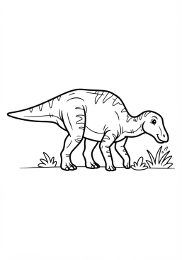 Voir le coloriage Edmontosaure paisible dans la plaine