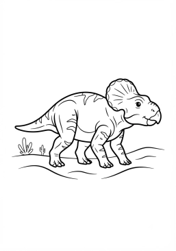 Voir le coloriage Protocératops dans le désert de sable
