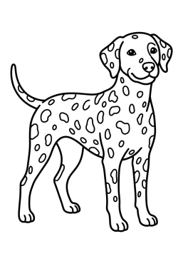 Dibujo para colorear Dálmata con manchas graciosas