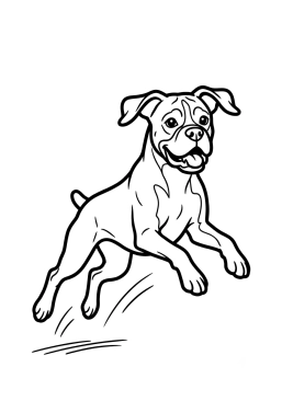 Dibujo para colorear Boxer enérgico saltando