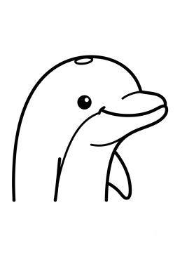 Dibujo para colorear Retrato detallado de un delfín