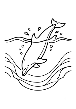 Dibujo para colorear Delfín buceando en aguas profundas