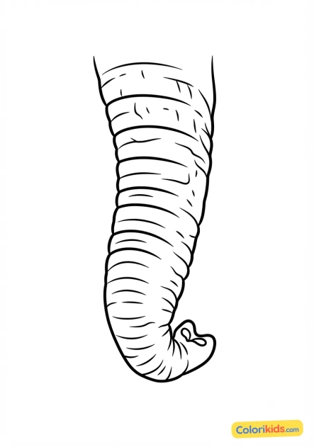 Coloriage à imprimer : gros plan sur la trompe d'un éléphant