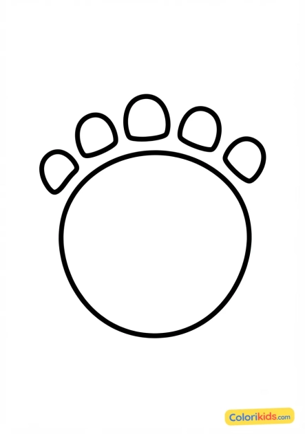 Coloriage à imprimer : empreinte de patte d'éléphant géante sur le sol