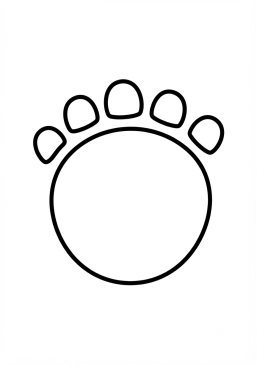 Voir le coloriage Empreinte de patte d'éléphant géante sur le sol