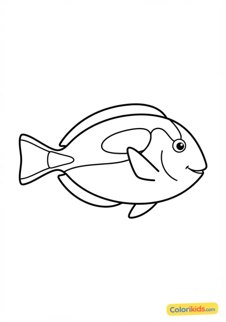 Coloriage à imprimer : poisson-chirurgien bleu vif (Dory)