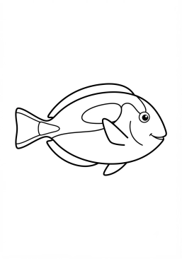 Voir le coloriage Poisson-chirurgien bleu vif (Dory)