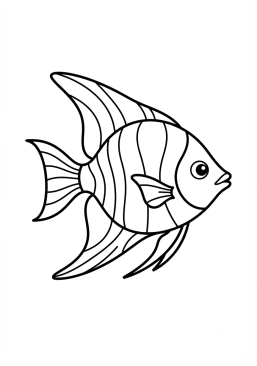 Voir le coloriage Poisson-ange aux couleurs éclatantes