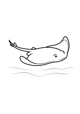 Voir le coloriage Raie pastenague élégante sur le sable