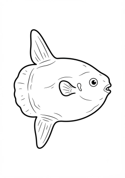 Voir le coloriage Poisson-lune géant et plat (Mola mola)