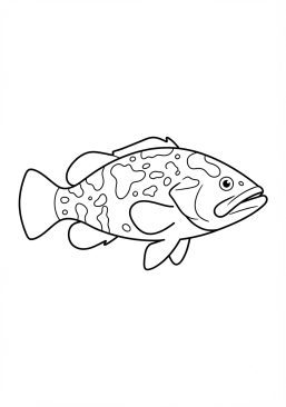 Voir le coloriage Mérou géant des récifs coralliens
