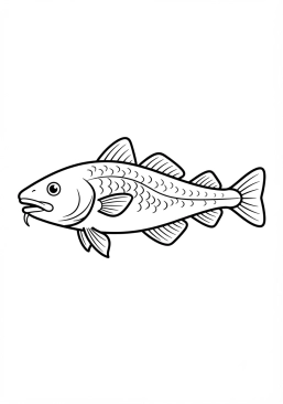 Voir le coloriage Morue majestueuse des eaux froides