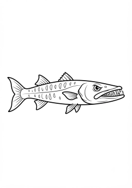 Voir le coloriage Barracuda menaçant aux dents longues