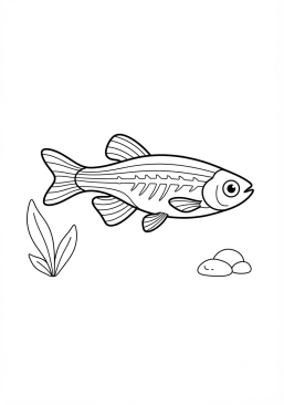 Voir le coloriage Poisson-zèbre transparent d'aquarium