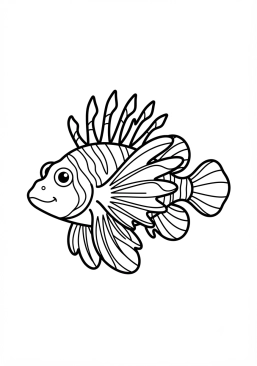 Voir le coloriage Poisson-lion venimeux nageant avec grâce