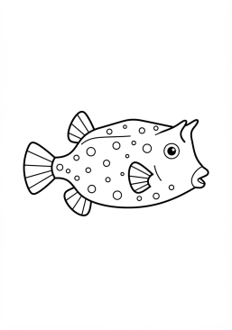 Voir le coloriage Poisson-coffre jaune à pois noirs