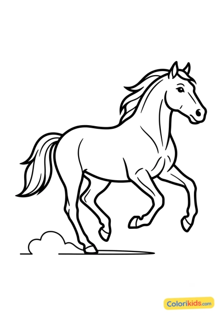 Ausmalbild zum Ausdrucken: pferd trabt stolz