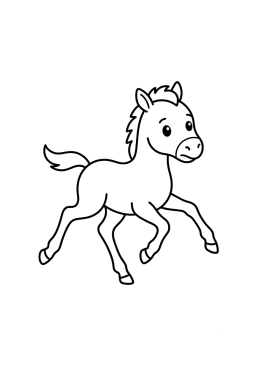 Dibujo para colorear Potro intentando galopar