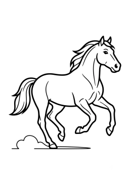 Dibujo para colorear Caballo trotando con orgullo