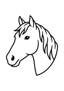 Dibujo para colorear Retrato de perfil de un caballo