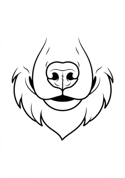 Voir le coloriage Gros plan sur le museau d'un loup
