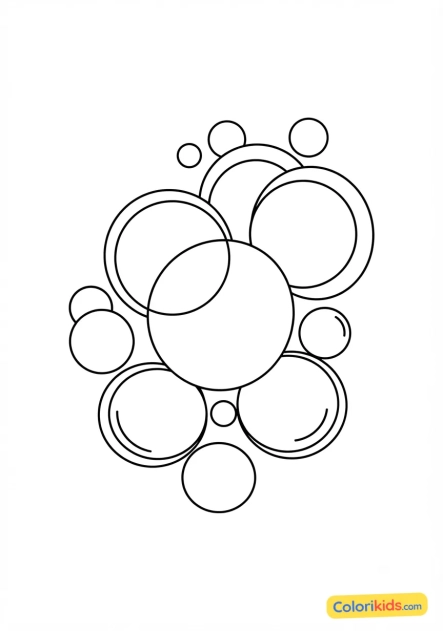 Coloriage à imprimer : composition de bulles aériennes