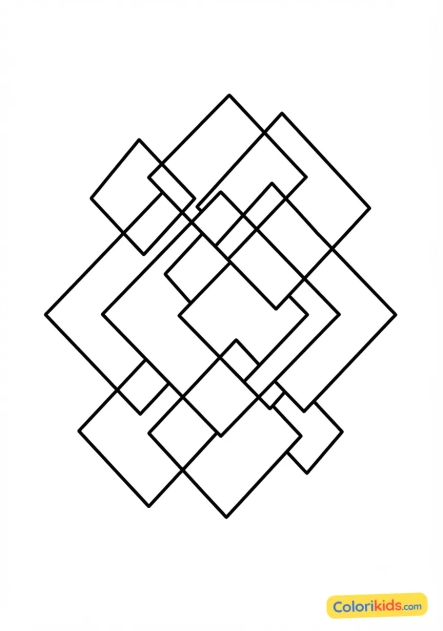 Coloriage à imprimer : composition de losangles aériens