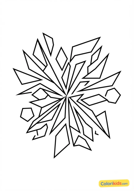 Coloriage à imprimer : Éclats de formes angulaires