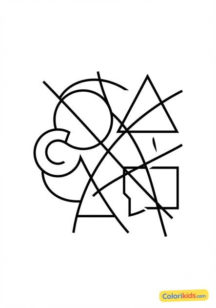 Coloriage à imprimer : Équilibre de masses et de traits
