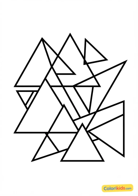 Coloriage à imprimer : intersection de triangles audacieux