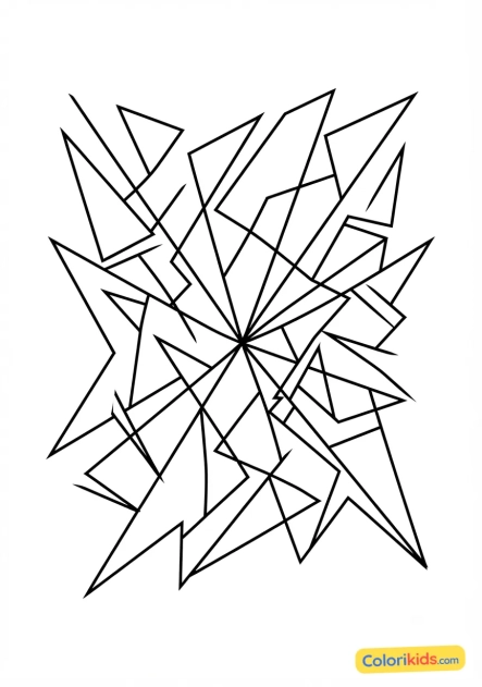 Coloriage à imprimer : dynamisme de lignes brisées