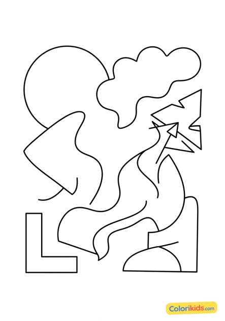 Coloriage à imprimer : formes libres et épurées