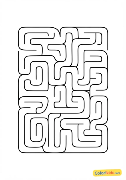 Coloriage à imprimer : labyrinthe de lignes continues